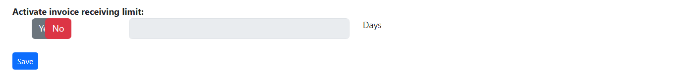Invoice Reception Limit option