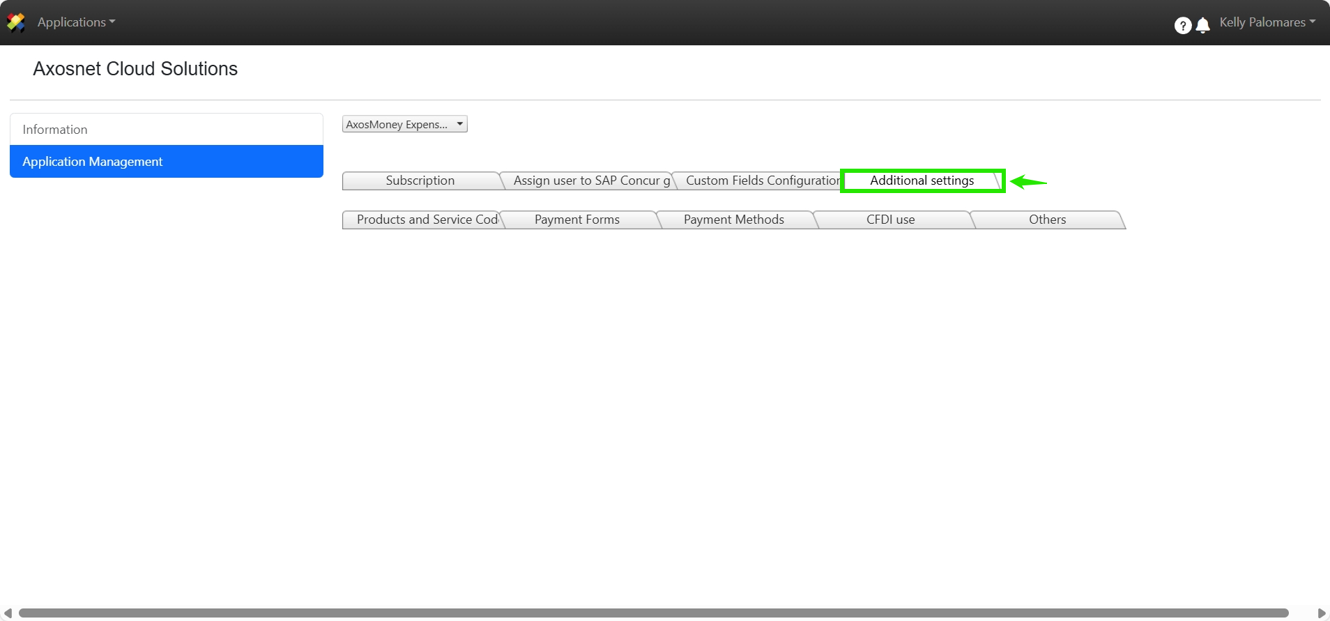 Additional Settings option