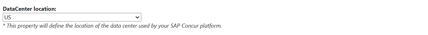 Data Center Location field