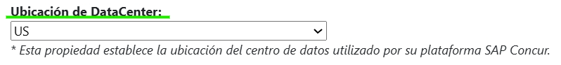Parámetro Ubicación del Centro de Datos